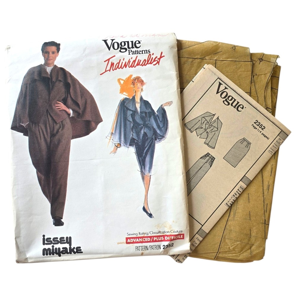 Vogue 2352 Issey Miyake Pattern Jacket Pants Skirt Size 10 Individualist CUT...